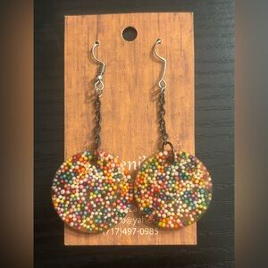 Sprinkle Circular Dangle Earrings NWT